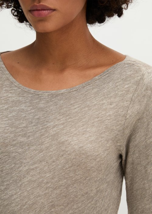 Longsleeve regular — Stone Taupe Melange