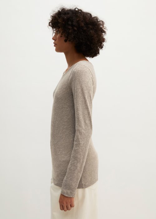 Longsleeve regular — Stone Taupe Melange