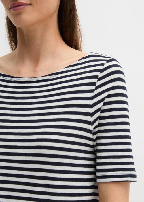 T-shirt w paski, fason slim Dark Blue w widoku szczegółowym