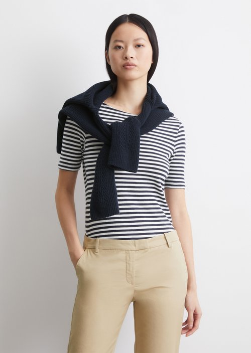 Striped T-shirt in a slim fit — Dark Blue