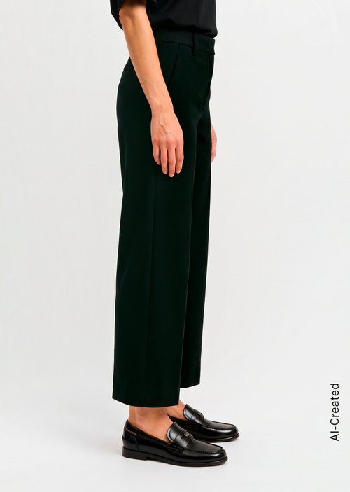 Wide trousers in interlock jersey — Black