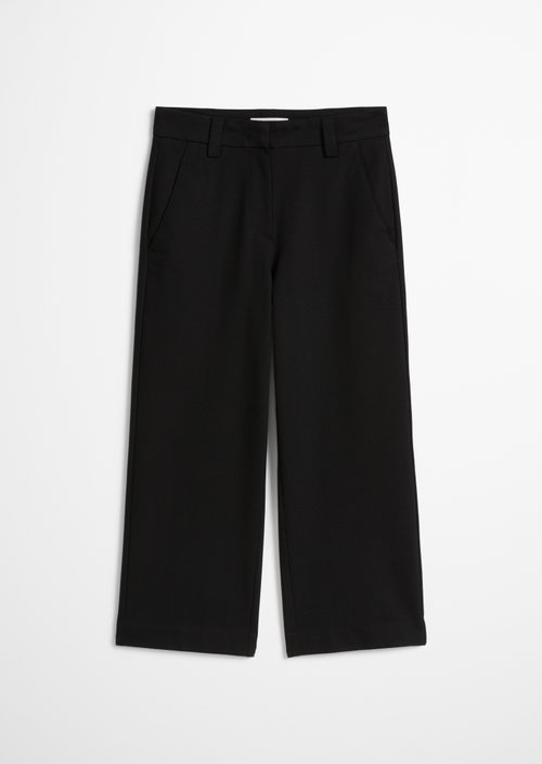 Wide trousers in interlock jersey — Black