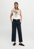 Wide trousers in interlock jersey in a stretchy organic cotton
