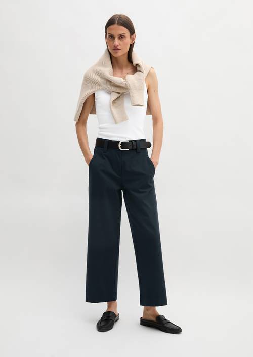 Pantalon large en jersey interlock Thunder Blue en vue de face