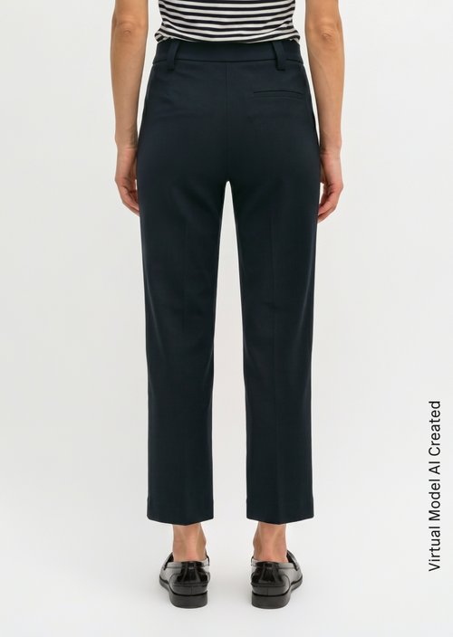 Wide trousers in interlock jersey — Thunder Blue