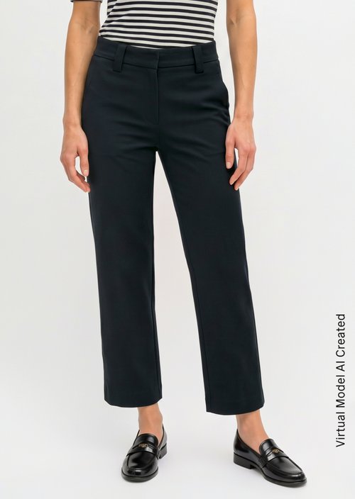Wide trousers in interlock jersey — Thunder Blue