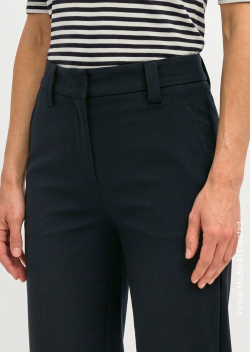 Wide trousers in interlock jersey — Thunder Blue