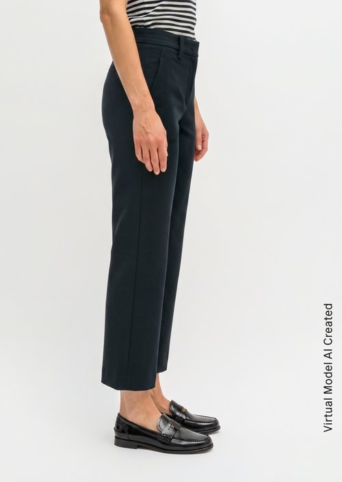 Wide trousers in interlock jersey — Thunder Blue