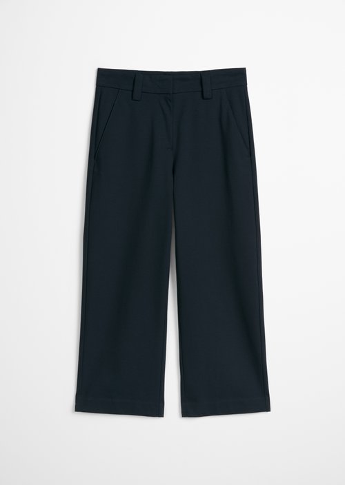 Wide trousers in interlock jersey — Thunder Blue