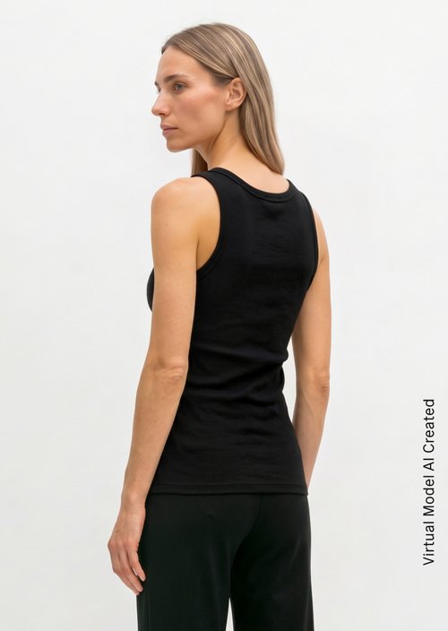 Regular tank top — Black