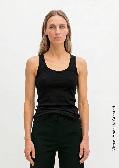 Regular tank top — Black