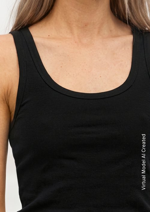Regular tank top — Black