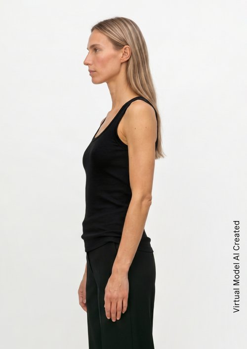 Regular tank top — Black