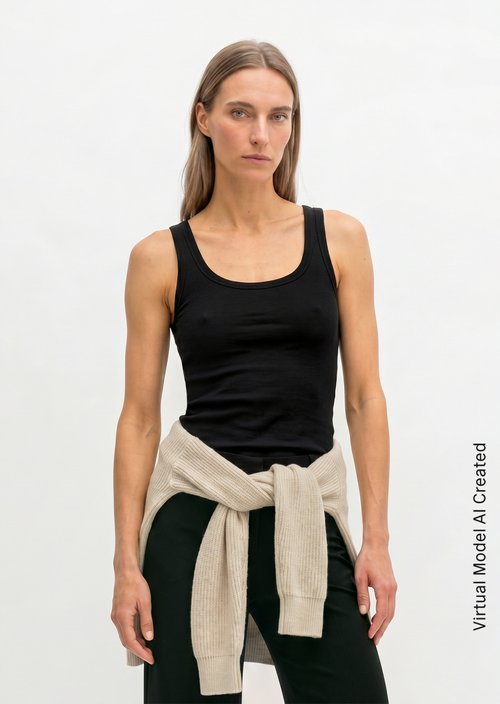 Regular tank top — Black