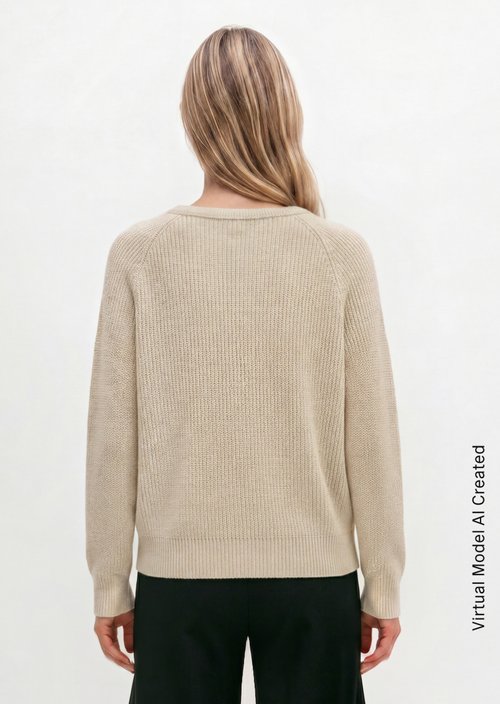Round neck sweater loose — Sandy Melange