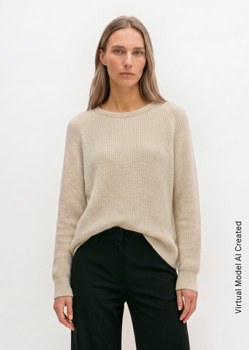 Round neck sweater loose — Sandy Melange
