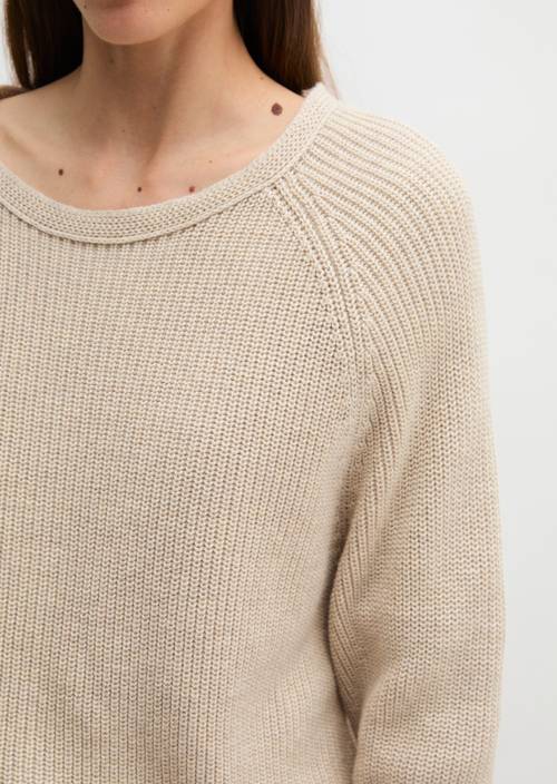 Trui met ronde hals los Sandy Melange in detailaanzicht