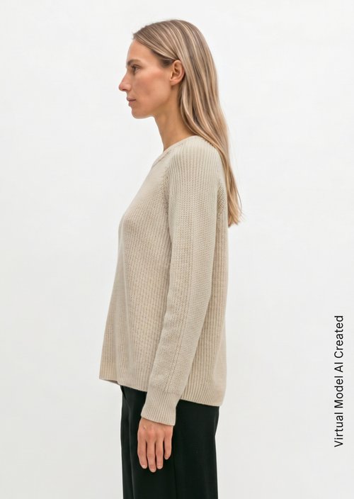 Round neck sweater loose — Sandy Melange