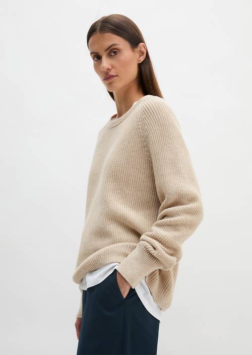 Trui met ronde hals los Sandy Melange in vooraanzicht