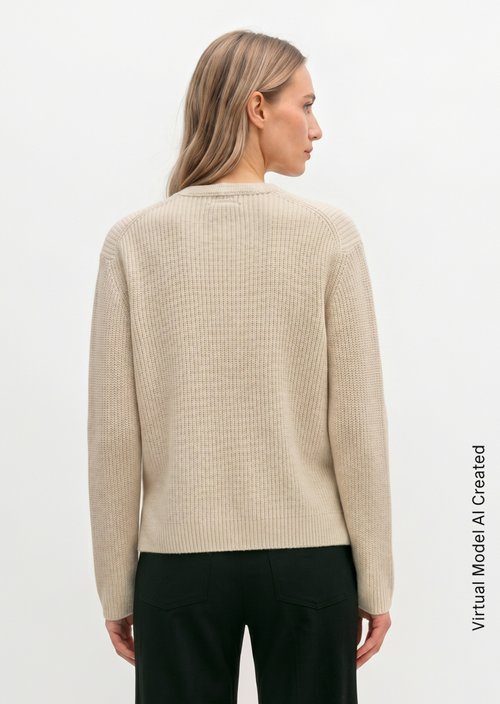 V-neck cardigan relaxed — Sandy Melange