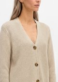 V-neck cardigan relaxed Made of heavy-weight organic cotton