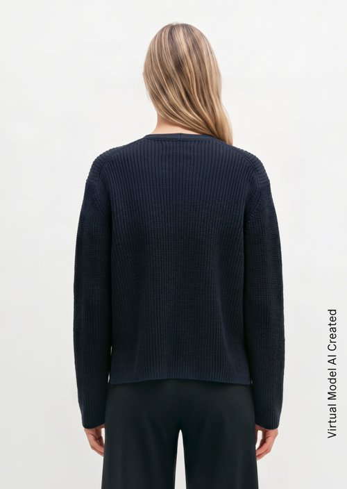 V-neck cardigan relaxed — Night Sky