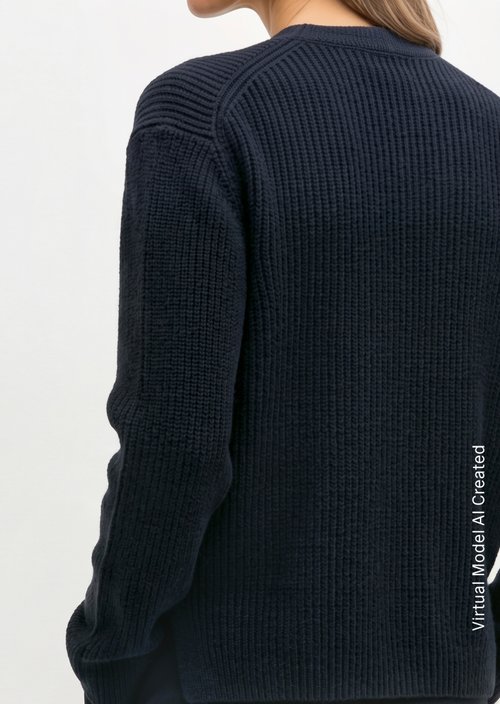 V-neck cardigan relaxed — Night Sky