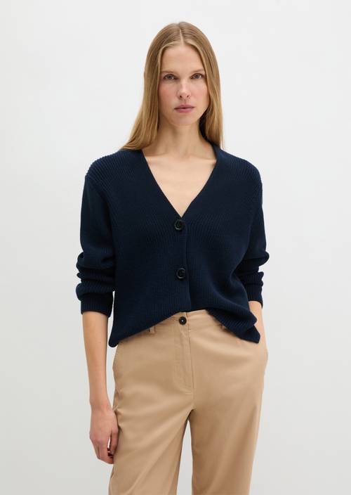 V-neck cardigan relaxed Night Sky in front view