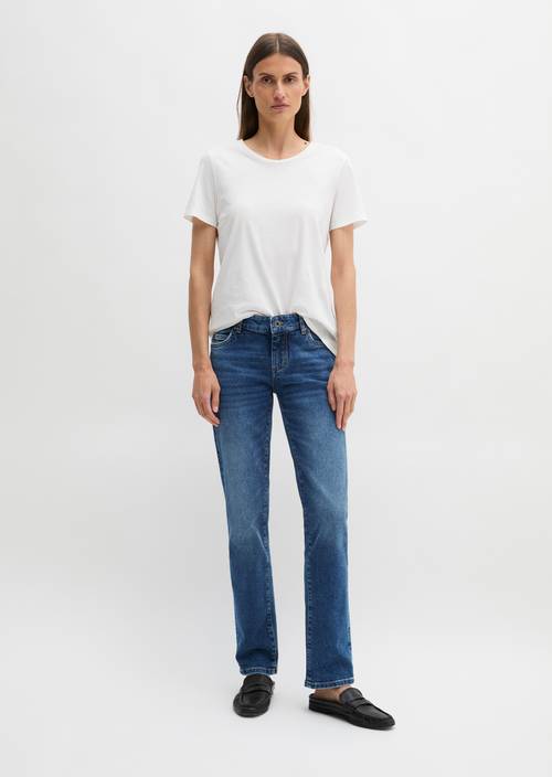 Jeans modello Alby dritti Salt And Pepper Mid Blue Wash in vista frontale