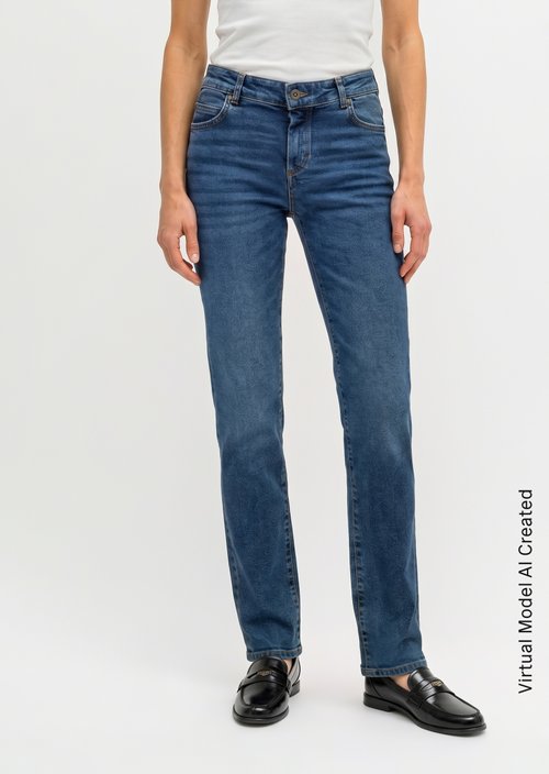 Jeans model Alby straight — Salt And Pepper Mid Blue Wash