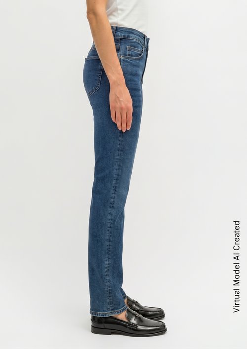 Jeans model Alby straight — Salt And Pepper Mid Blue Wash
