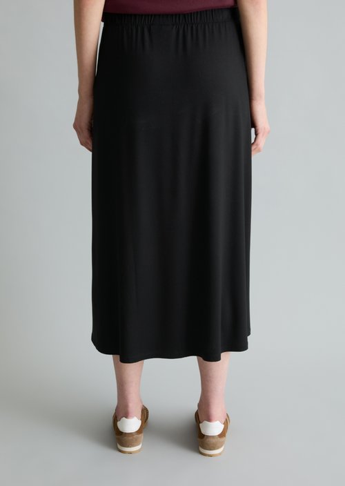 Flared jersey skirt — Black