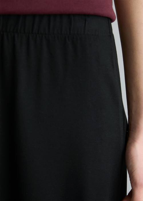 Flared jersey skirt Black in detail view