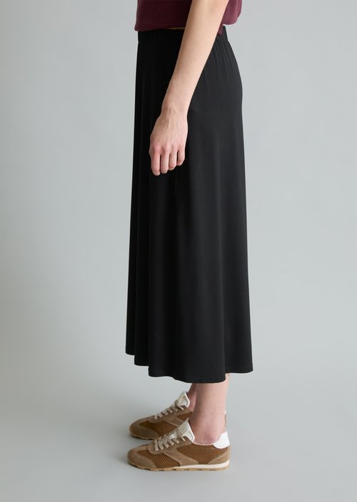 Flared jersey skirt — Black