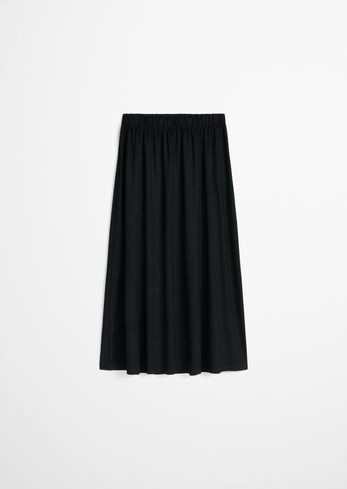 Flared jersey skirt — Black