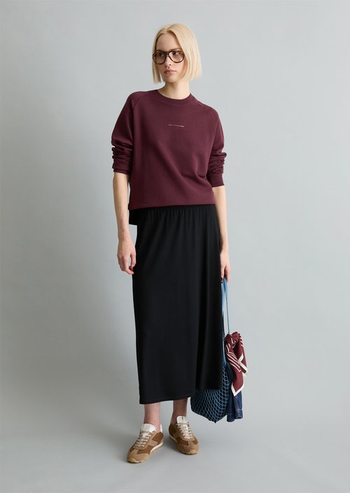 Flared jersey skirt — Black