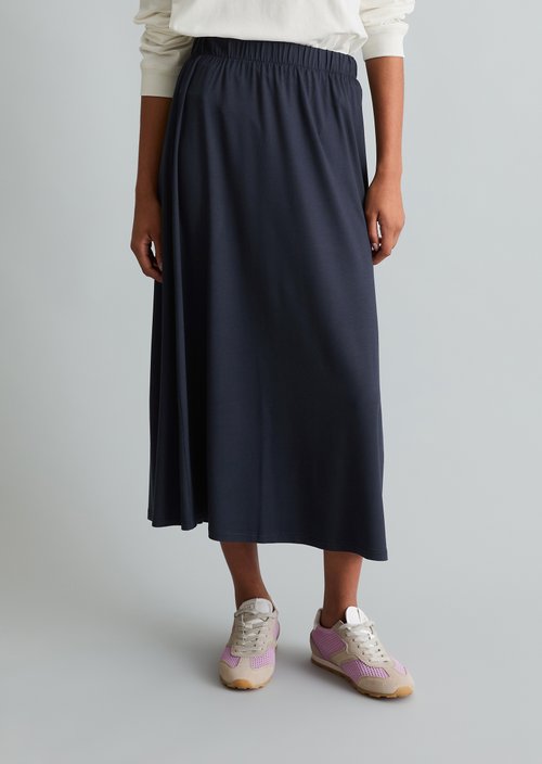 Flared jersey skirt — Blue Depths