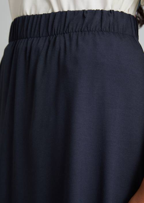 Flared jersey skirt Blue Depths in detail view