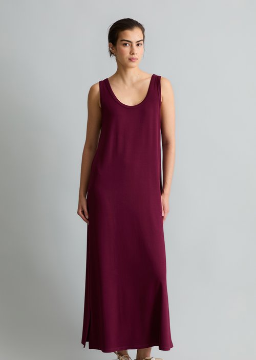 Relaxed jersey dress — Merlot Red