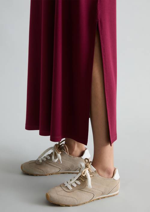 Luźna sukienka z dżerseju Merlot Red w widoku szczegółowym