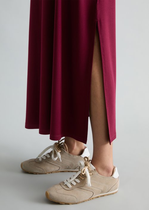 Relaxed jersey dress — Merlot Red