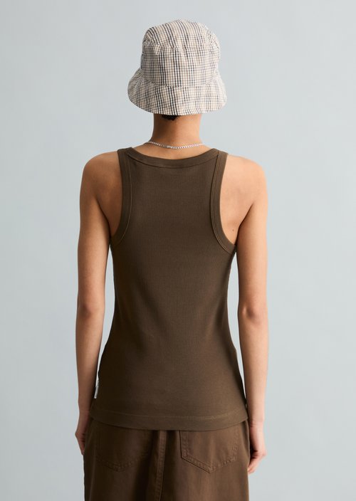 DfC ribbed tank top slim — Hazelnut Brown