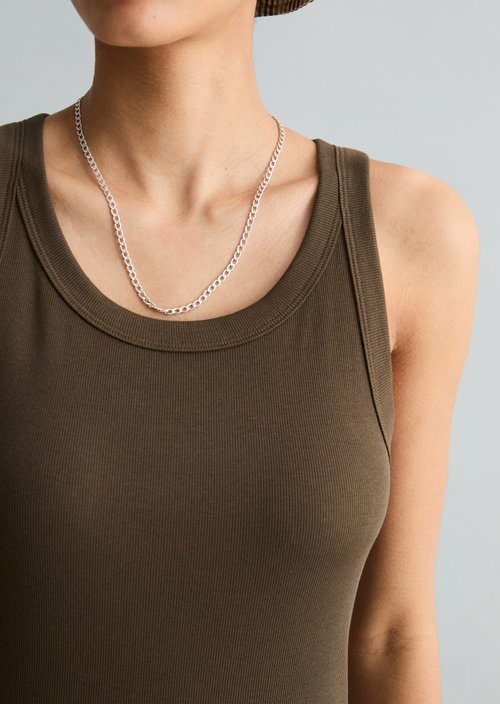 DfC ribbed tank top slim — Hazelnut Brown
