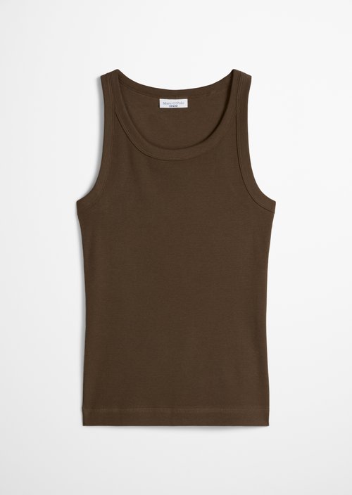 DfC ribbed tank top slim — Hazelnut Brown