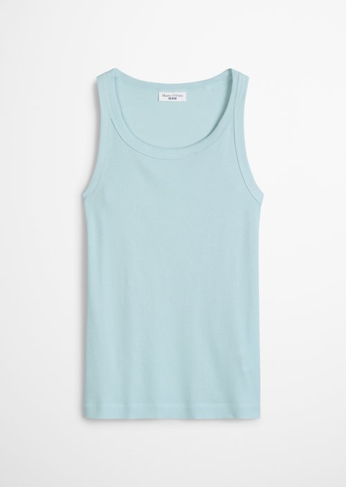 DfC ribbed tank top slim — Blue Fog