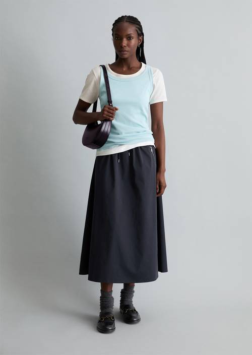 DfC Ripp-Tanktop slim Blue Fog in Frontalansicht