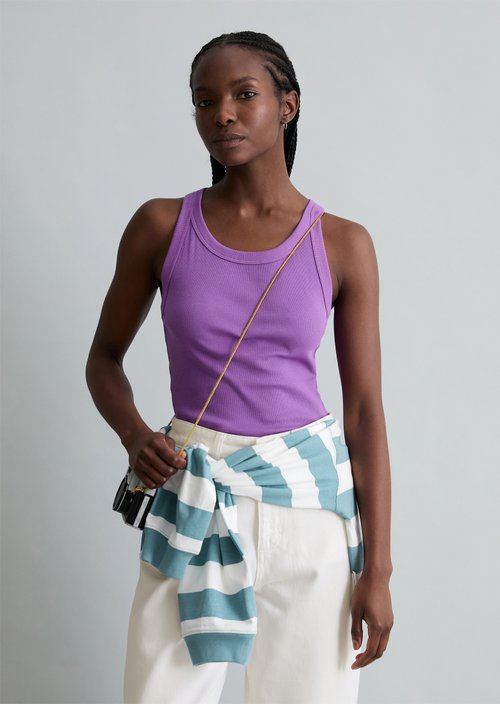 DfC ribbed tank top slim — Grand Violet