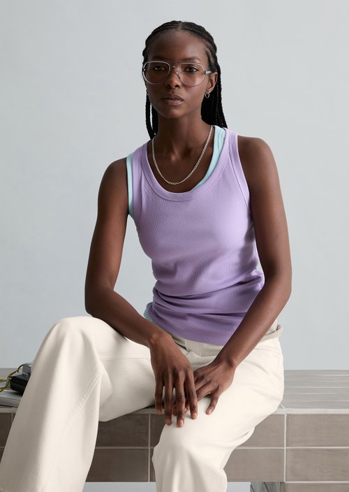 DfC ribbed tank top slim — Wild Orchid