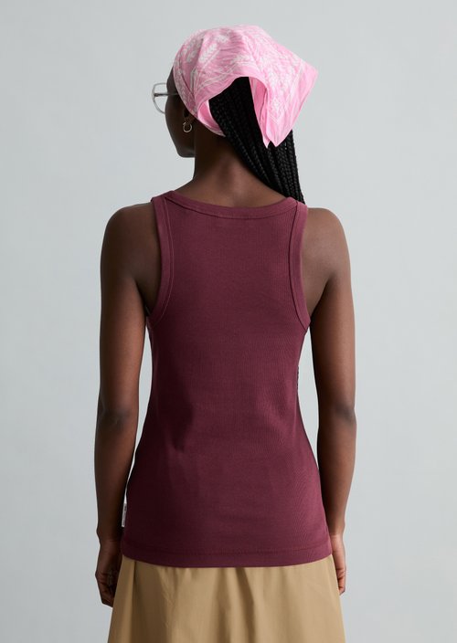 DfC ribbed tank top slim — Merlot Red