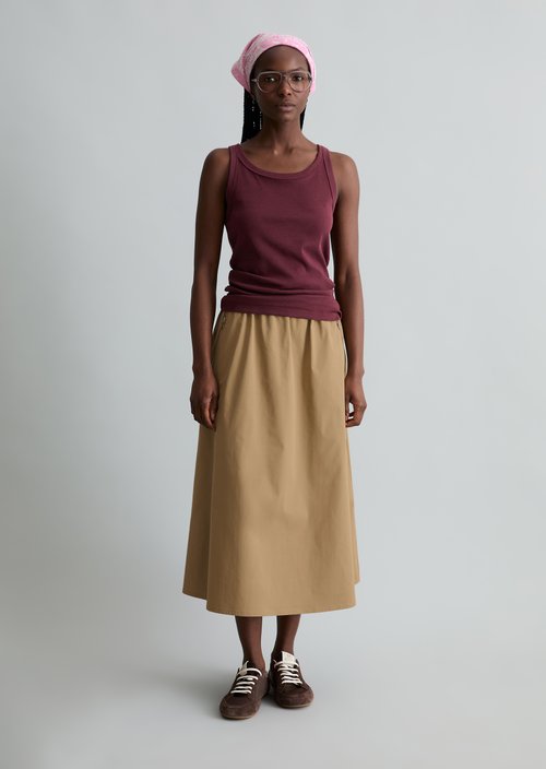 DfC ribbed tank top slim — Merlot Red